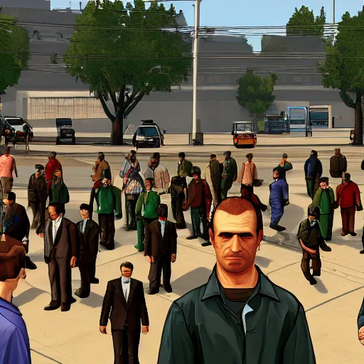 Image similar to crowd of GTA NPCs