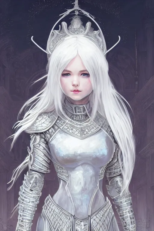 Prompt: portrait white hair knights of zodiac girl, matt white ice color armor, in ruined agora of athens, ssci - fi and fantasy, intricate and very very beautiful and elegant, highly detailed, digital painting, artstation, concept art, frostbite engine, smooth and sharp focus, illustration, art by tian zi and wlop and alphonse mucha and ilya kuvshinov