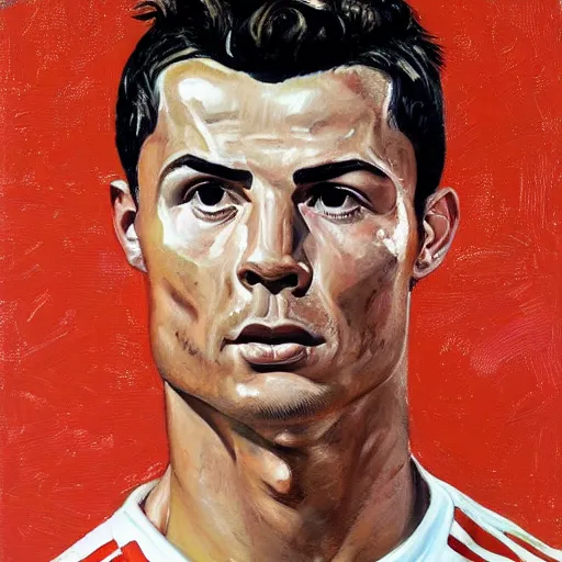 Prompt: portrait of cristiano ronaldo, painting by paula rego, high detail, high resolution