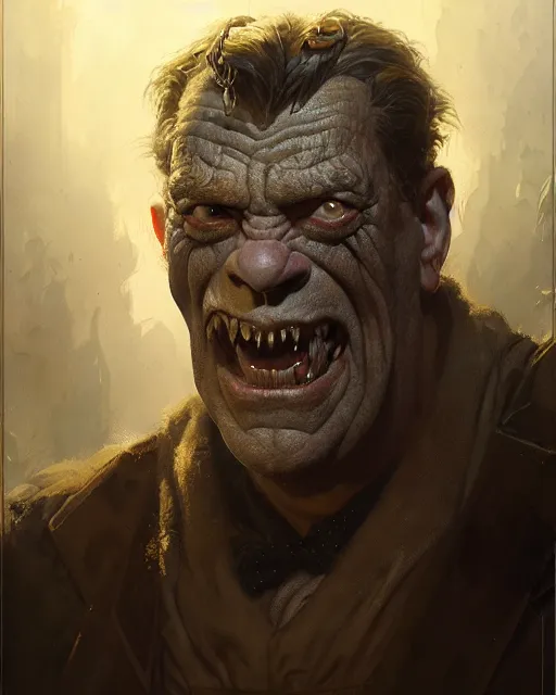 Image similar to portrait of lon chaney jr woldman universal pictures, fantasy character portrait, ultra realistic, concept art, intricate details, highly detailed by greg rutkowski, gaston bussiere, craig mullins, simon bisley