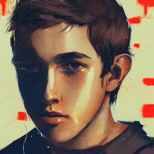 Image similar to Blondie beautiful boy profile picture by Greg Rutkowski, asymmetrical, Organic Painting , Matte Painting, geometric shapes, hard edges, graffiti, street art:2 by Sachin Teng:4