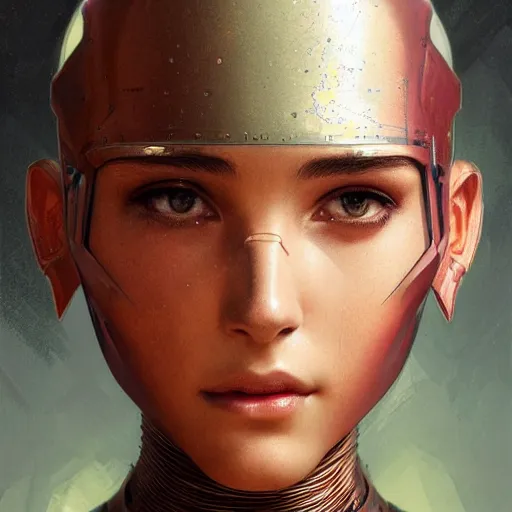 Prompt: headshot of humanoid robot from ex machina, intricate, headshot, highly detailed, digital painting, artstation, concept art, sharp focus, cinematic lighting, illustration, art by artgerm and greg rutkowski, alphonse mucha, cgsociety