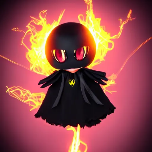 Prompt: cute fumo plush of a pure vantablack spidergirl with a white glowing heart, lens flare, gothic regal, vray, sparks and liquid fire