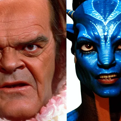 Prompt: jack nicholson as neytiri in avatar