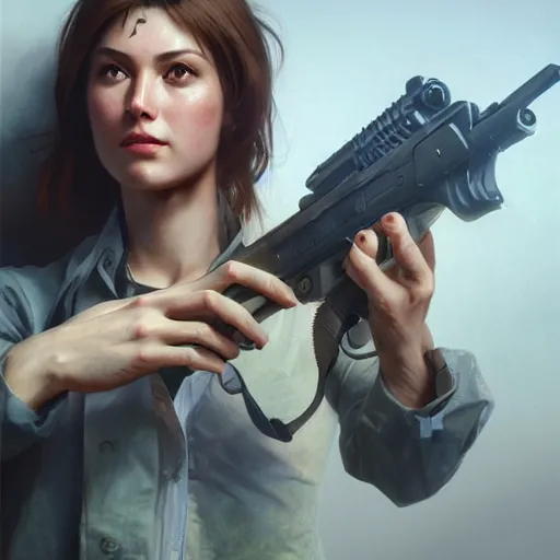 Prompt: a photorealistic portrait of stephane bern holding a gun cinematic lighting, photorealistic, octane render, 8 k, depth of field, 3 d, art by artgerm and greg rutkowski and alphonse mucha and uang guangjian and gil elvgren and sachin ten