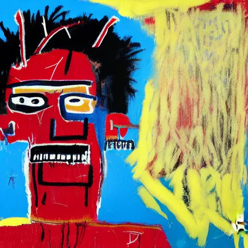 Image similar to painting of jean michel basquiat by Jean michel basquiat, highly detailed, 8k, cinematic,