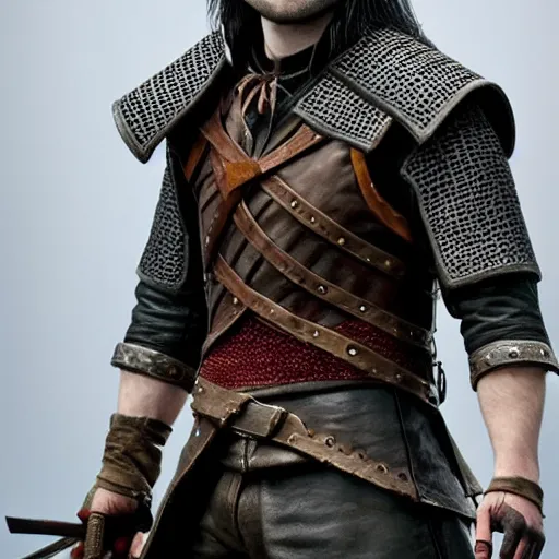 Prompt: Daniel Radcliffe as Geralt of Rivia