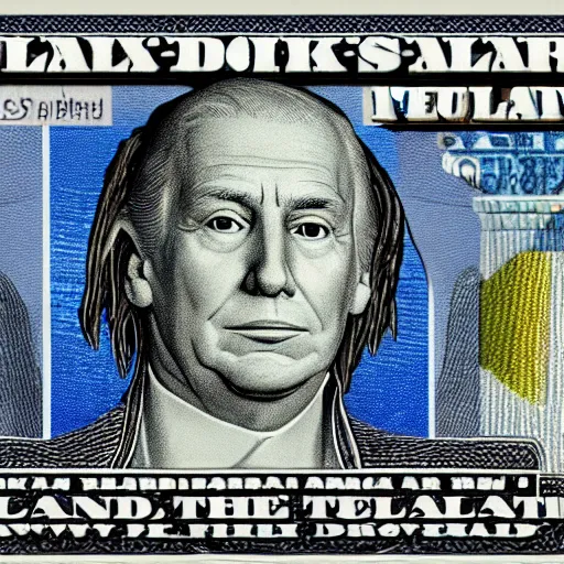 Prompt: donald trump, as a pharaoh on the new dollar bill