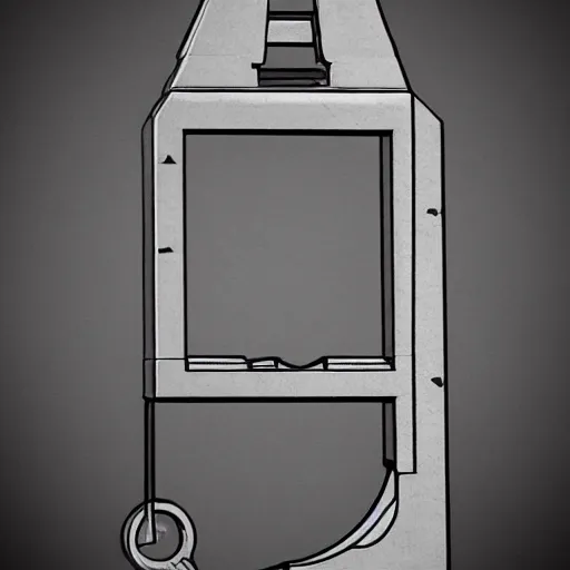 Prompt: a guillotine designed by fisher - price toys, toy guillotine, guillotine!!!!!!!!!!!!!!, high detail product photo, trending on artstation