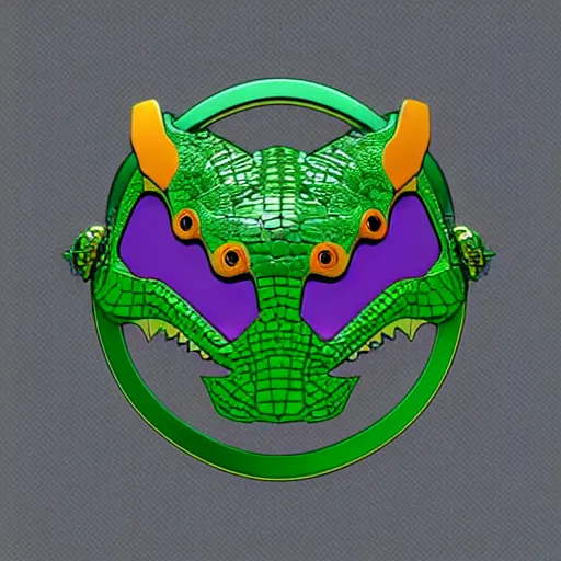 Image similar to cyborg crocodile but minimalistic concept art by frank stella, colorful, v - ray, trending on artstation, minimalism