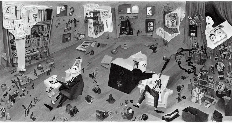 Image similar to the two complementary forces that make up all aspects and phenomena of life, by Charles Addams