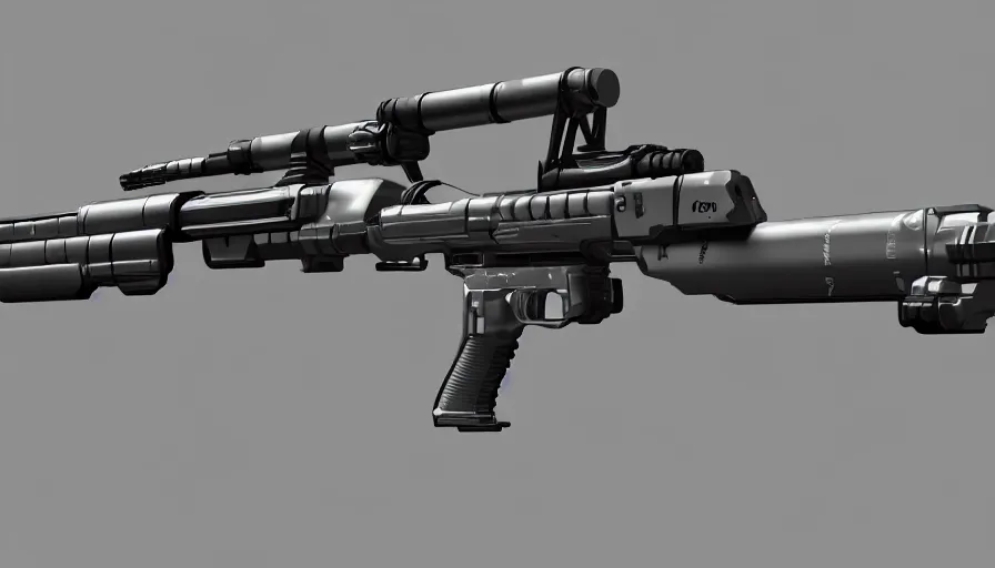 Prompt: extremely detailed ultra realistic side view photo sci fi minimalist coilgun rifle, detailed trigger, chemically propelled, electric, smooth streamline, elegant sleek smooth body, white paint, battery and wires, railgun, chemrail, gauss, smooth utopian design, ultra high quality, octane, cod, destiny, warframe, terminator