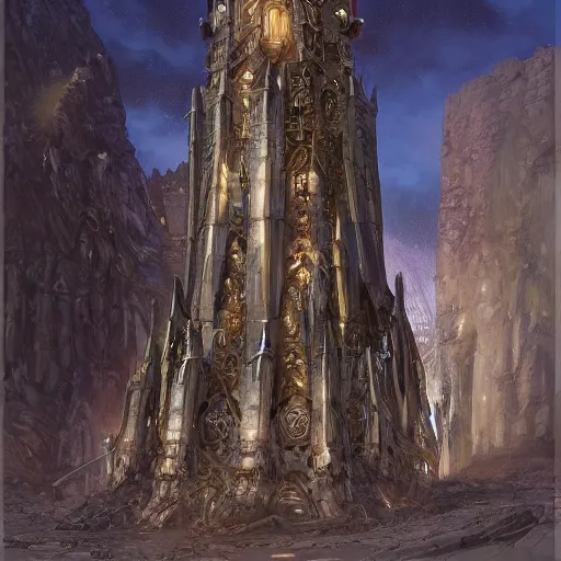 Image similar to Elegant stone wizards tower, wide angle, cinematic, art by Donato Giancola and Bayard Wu, digital art, trending on artstation