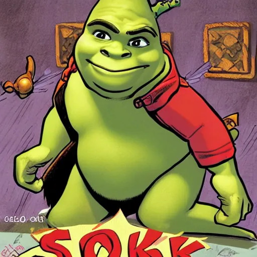 Image similar to Comic Book Cover of Shrek