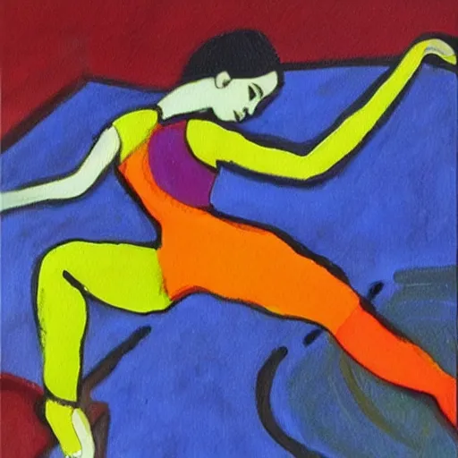 Image similar to a painting in the style of dance by matisse