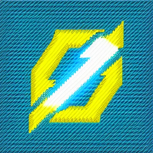 Prompt: pixel art, lightning bolt icon, minimalist, yellow, cyan