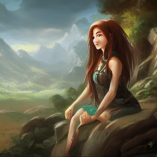 Prompt: a portrait of a character in a scenic environment by liangxing