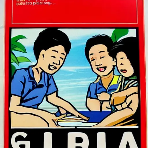 Prompt: a 1 9 9 0 s singaporean public education poster about quitting gambling