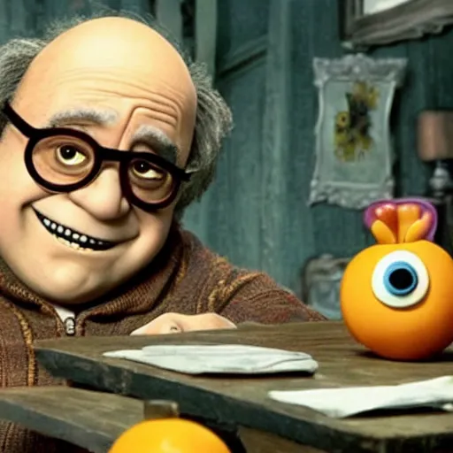 Prompt: A still of Danny Devito in Coraline