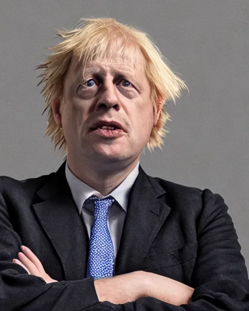 Prompt: boris johnson is argus filch, octane render, hyperrealistic face, photorealistic render