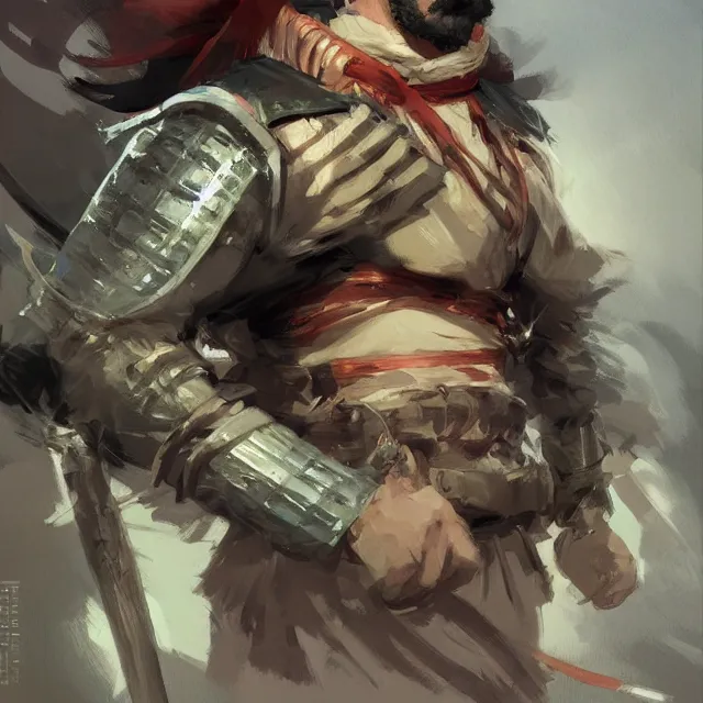 Image similar to farzain majeed as a shinobi warrior, portrait, elegant, intricate, digital painting, artstation, concept art, smooth, sharp focus, illustration, art by konstantin korovin and daniel f. gerhartz and john howe