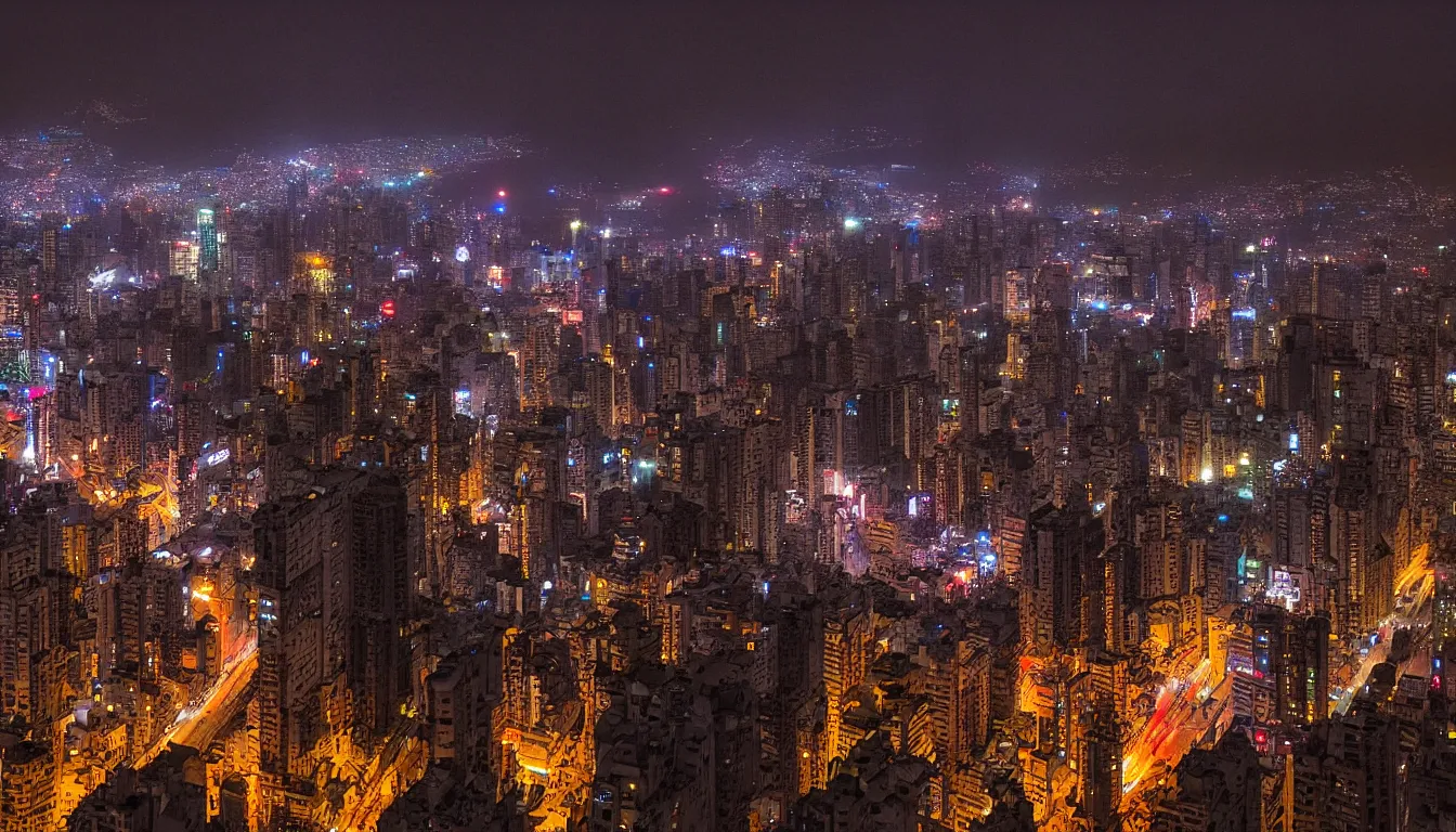 Prompt: Cyberpunk view of Lima, Peru, at night