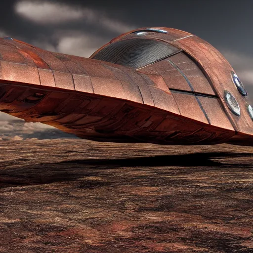 Prompt: rusty starship leaving the earth, 4k