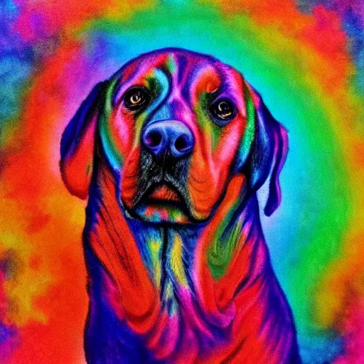 Image similar to rainbow cosmic dog