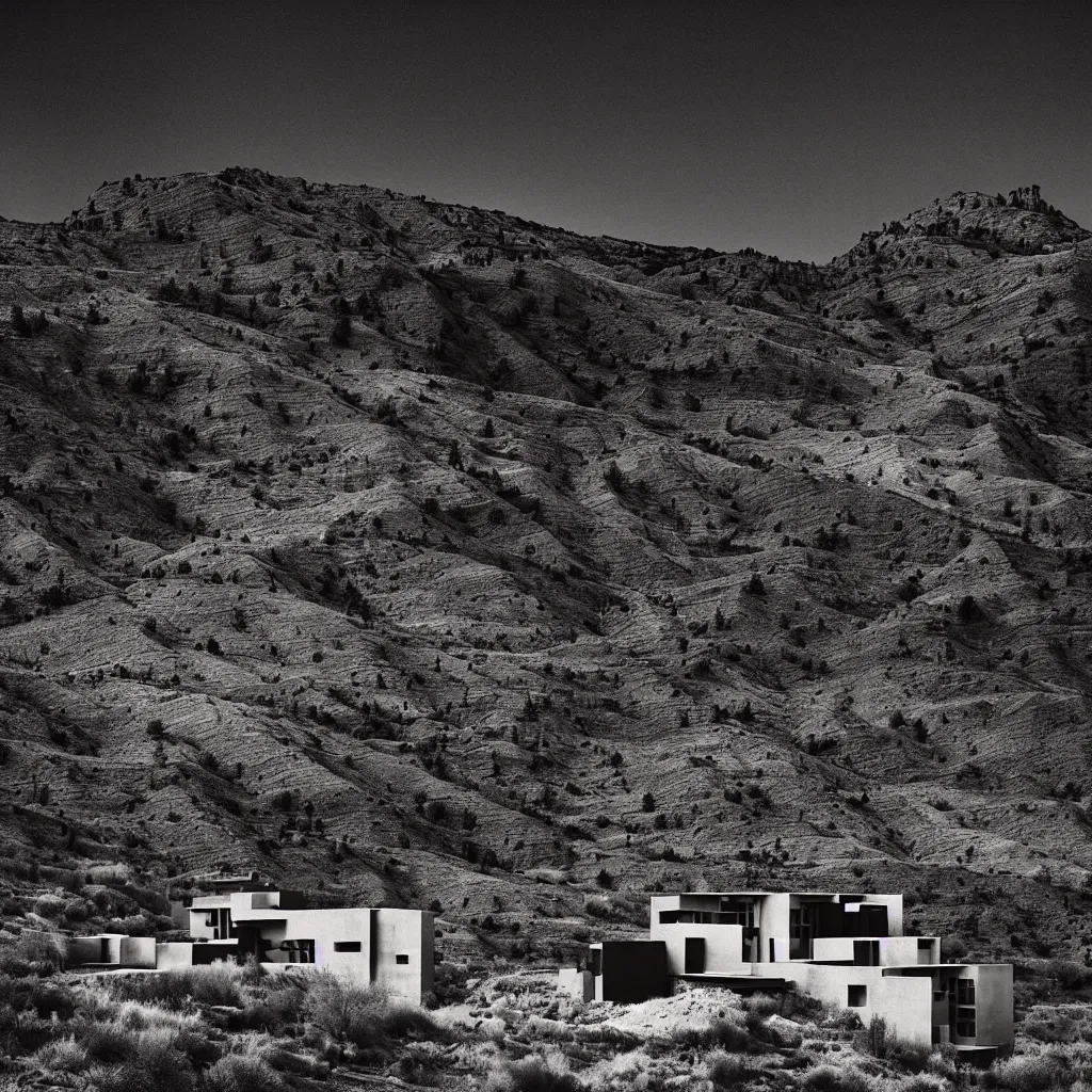 Image similar to cottonwood canyon utah, mads berg, karolis strautniekas, film noir, stippled light, dramatic lighting, editorial illustration, detailed, fine texture, matte print, art deco, brutalism, dark blue + dark orange, red, black, ( ( habitat 6 7 background ) )