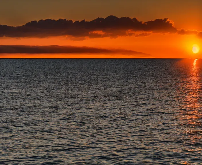 Prompt: 4 k hd, high detail photograph of sunset over the lake, shot with sigma f / 4. 2, 2 5 0 mm sharp lens, wide shot, consistent, volumetric lighting, high level texture render