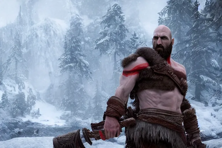 Image similar to vfx movie real life god of war by emmanuel lubezki