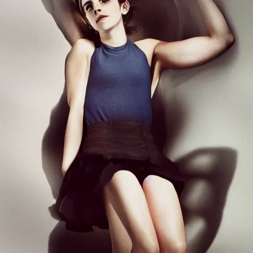 Image similar to photo of emma watson overflowing with electric energy