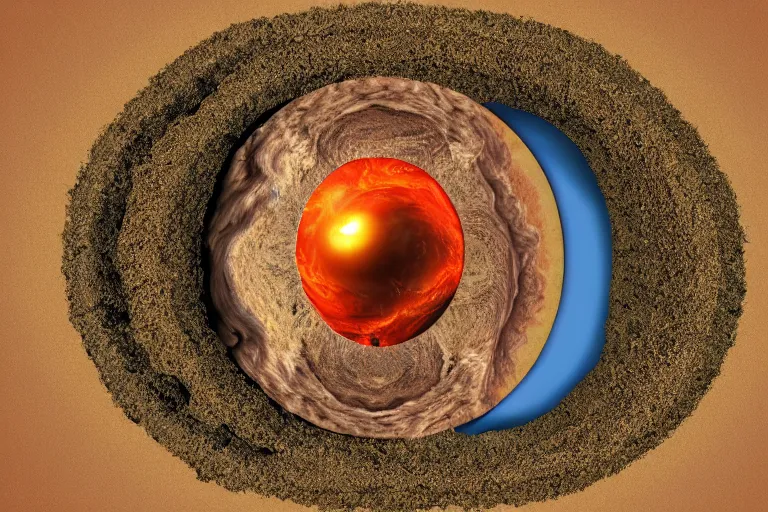 Image similar to earth opened exposing the core