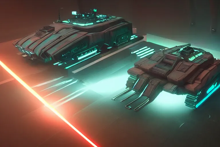 Prompt: cyberpunk alien concept inspired laser tank, futuristic look, highly detailed body, very powerful, photorealistic camera shot, bright studio setting, studio lighting, crisp quality and light reflections, unreal engine 5 quality render