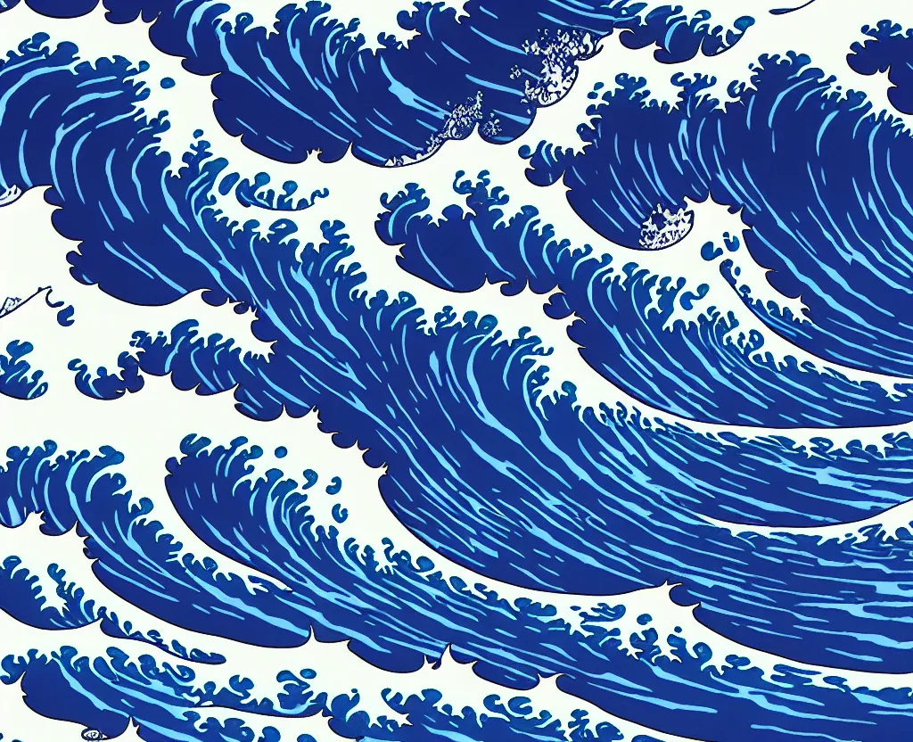 Image similar to pipeline breaking waves, halls of space by ben wanat ; ultra - realistic 3 d depth shading ; third reef pipeline by katsushika hokusai