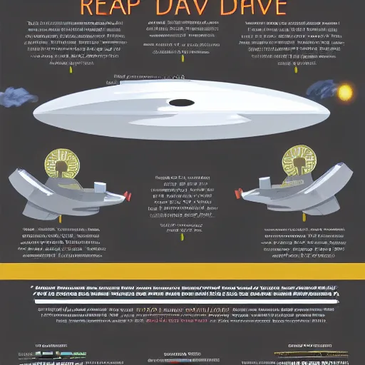 Image similar to an infographic of how a warp drive spaceship engine works, digital poster, high quality, detailed