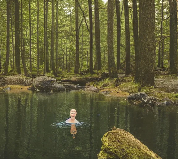 Image similar to a never before seen creature, floating in a forest, stunning photography, ambient light, 8k