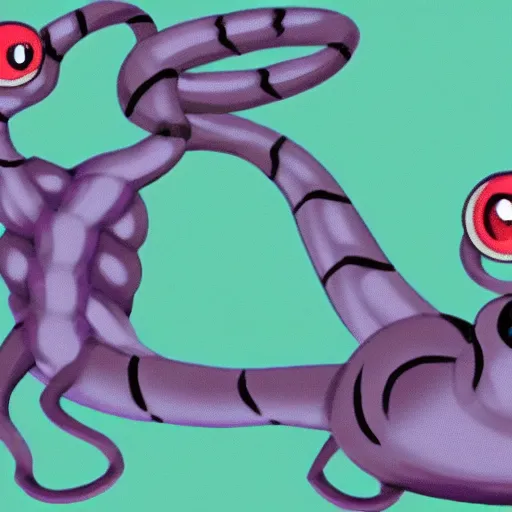 Image similar to a poison type pokemon based on a tapeworm