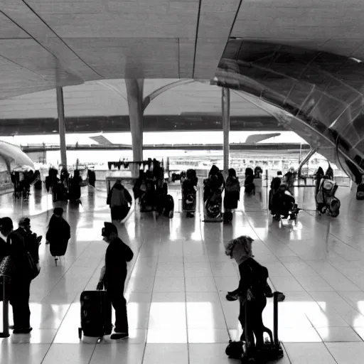 Prompt: people waiting at the airport during the Renaissance