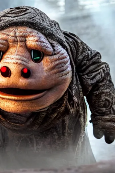 Image similar to very very intricate photorealistic photo of a goomba in an episode of game of thrones, photo is in focus with detailed atmospheric lighting, award - winning details