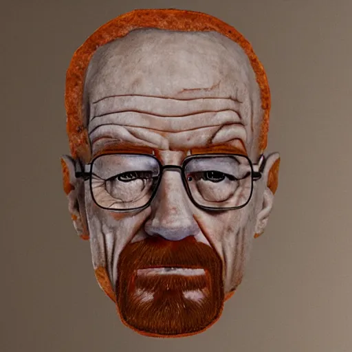 Prompt: walter white made of pizza, unreal, render, splash