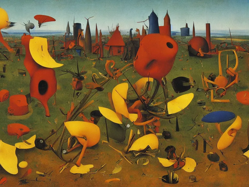 Prompt: art in the age of mechanical germination. painting by bruegel. agnes pelton, max ernst, rene magritte,