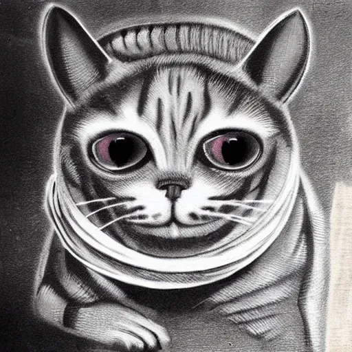 Image similar to “ a cat in the style of hr giger ”