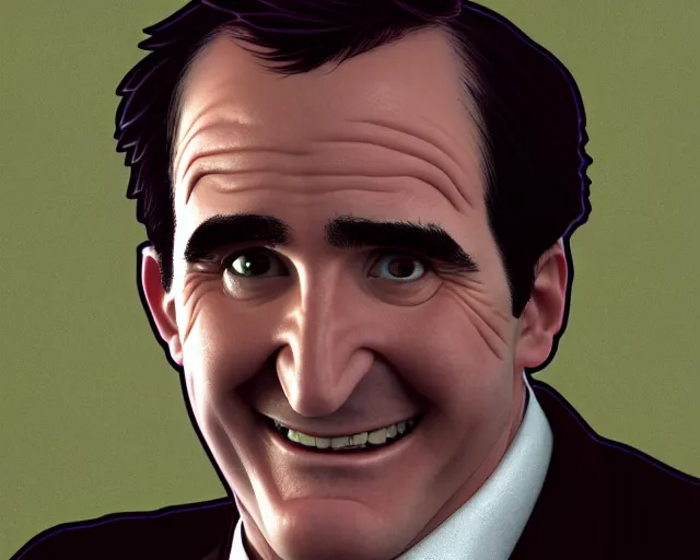 Prompt: close up of richard kind as paul lassiter ( spin city 1 9 9 9 ) wearing a suit and necktie, focus, d & d, intricate, elegant, highly detailed, digital painting, artstation, concept art, matte, sharp focus, illustration, hearthstone, art by artgerm and greg rutkowski and alphonse mucha