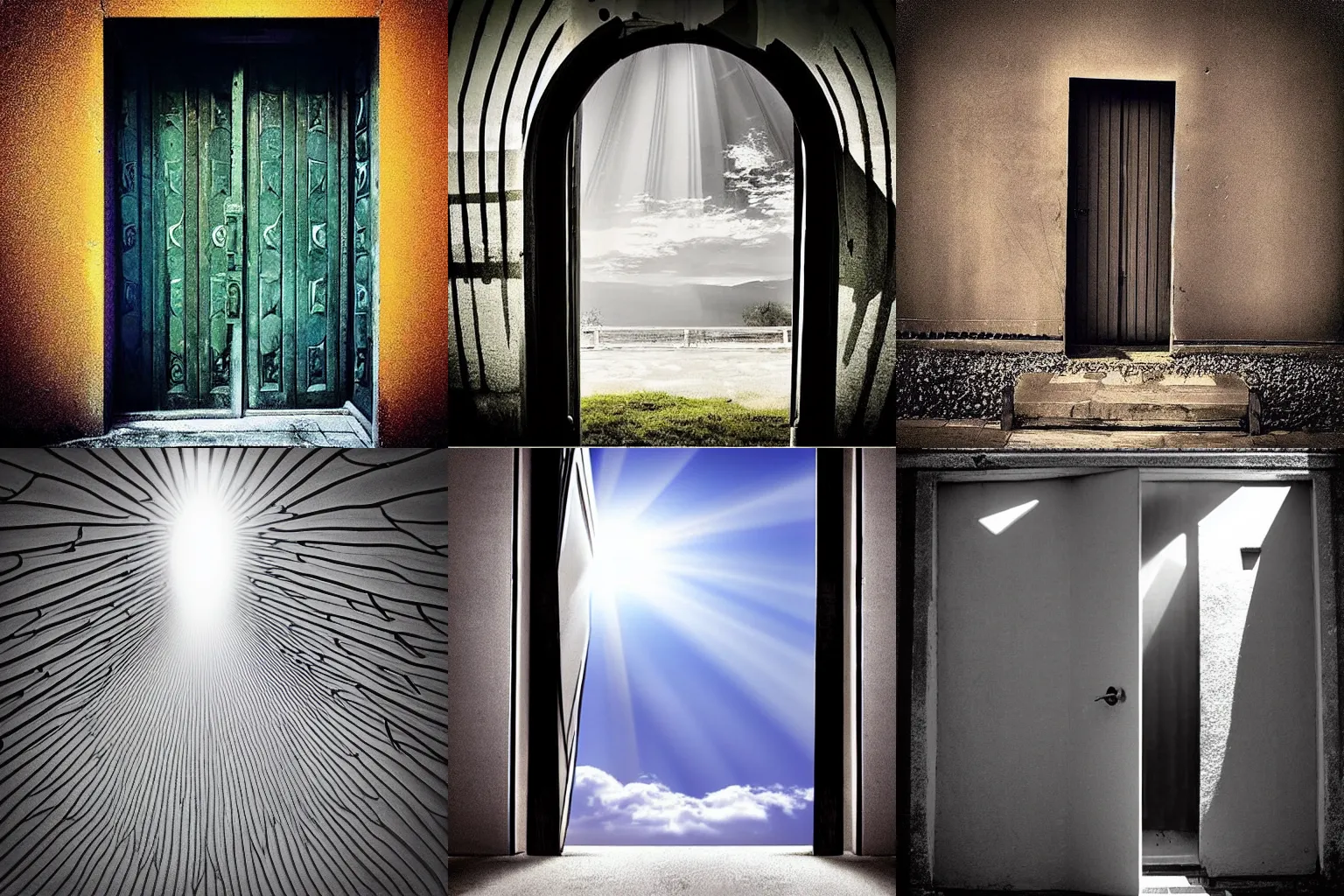 Prompt: “ open door with rays above ”