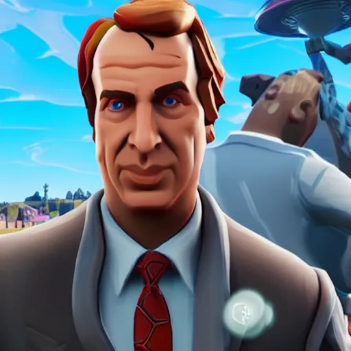 Prompt: saul goodman in the video game fortnite