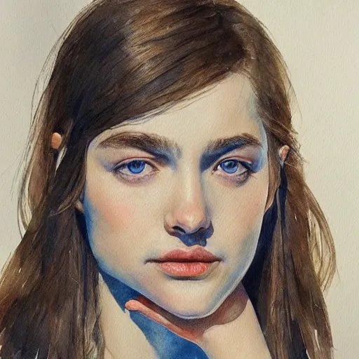 Image similar to water color on paper, master painter portrait, highly detailed, artstation, masterpiece, award - winning,