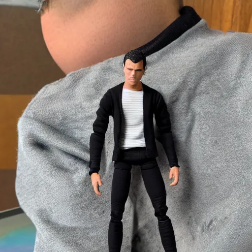 Image similar to detailed action figure toy of paul trillo