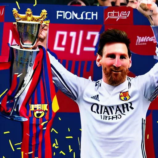 Prompt: Messi winning formula 1