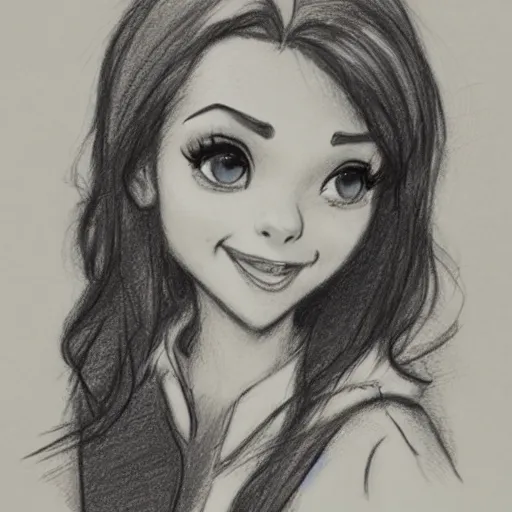 Image similar to milt kahl pencil sketch of chloe grace moretz as snow white